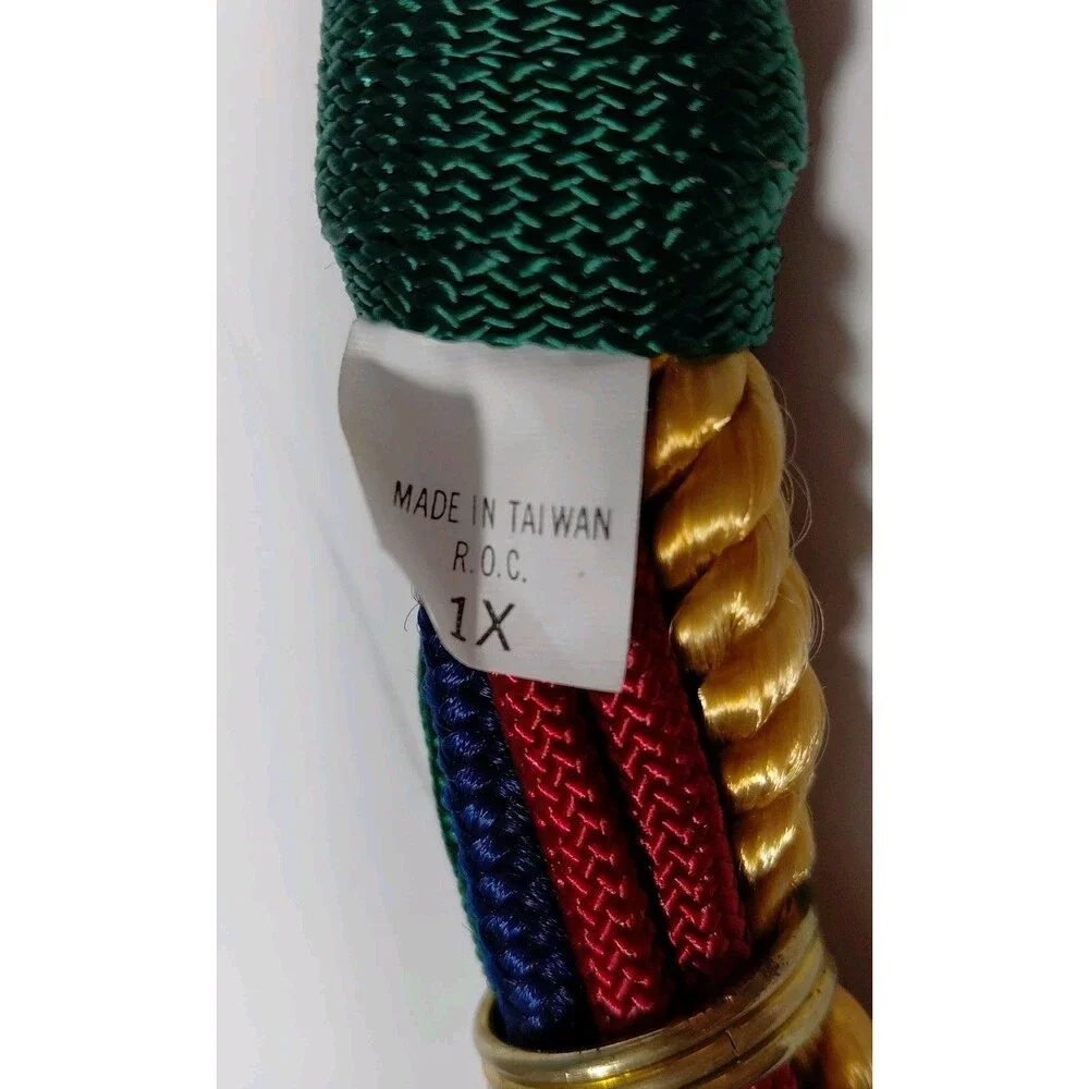 Vintage Fashion Bug 1X Colorful Gold Medallion Beaded Stretch Rope Belt